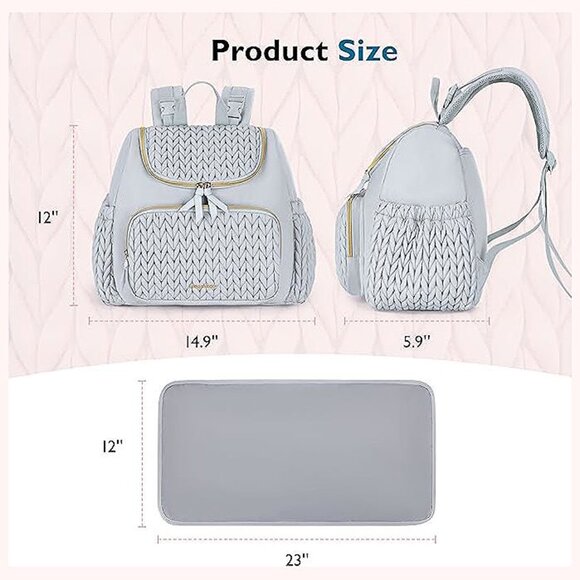 Diaper Bag Small Diaper Backpack Stylish Toddler Baby Light Blue - Picture 6 of 6